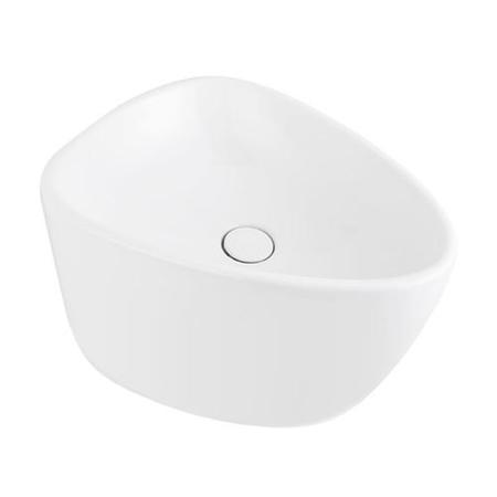 Garda White Ceramic Half Counter Top Deep Basin