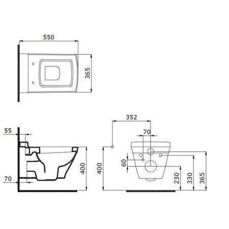 Sorento Wall Hung Toilet inc White Seat