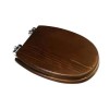 Greenwood Wooden toilet seat with chrome-finish soft-closing hinges	