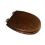 Greenwood Wooden toilet seat with chrome-finish soft-closing hinges	