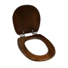 Greenwood Wooden toilet seat with chrome-finish soft-closing hinges	