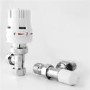 Thermostatic Angled White Radiator Valve with Lockshield