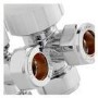 Thermostatic Angled White Radiator Valve with Lockshield