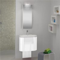 Agata Vanity Unit with Basin and Mirror Pure White Gloss