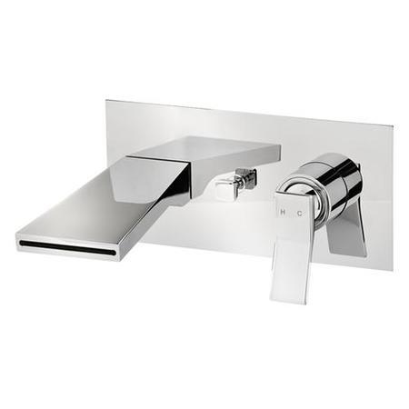 Tazia Wall Mounted Bath Filler with Spout and Diverter