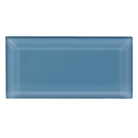 Subway Perriwinkle Gloss Bevelled Edge Wall Tile