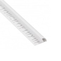 12mm White PVC Deluxe Round Edge Tile Trim