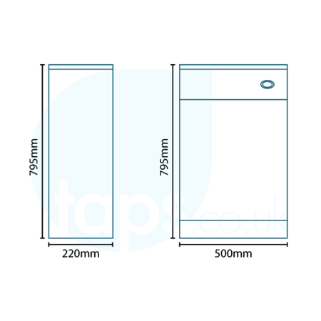 500mm WC Toilet Unit - White - Aspen Range