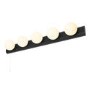 Black Hollywood Style Bathroom Wall Light with Pull Cord - Ara