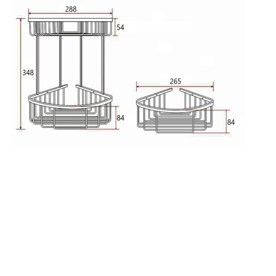 Brass Corner Shower Caddy- Arissa