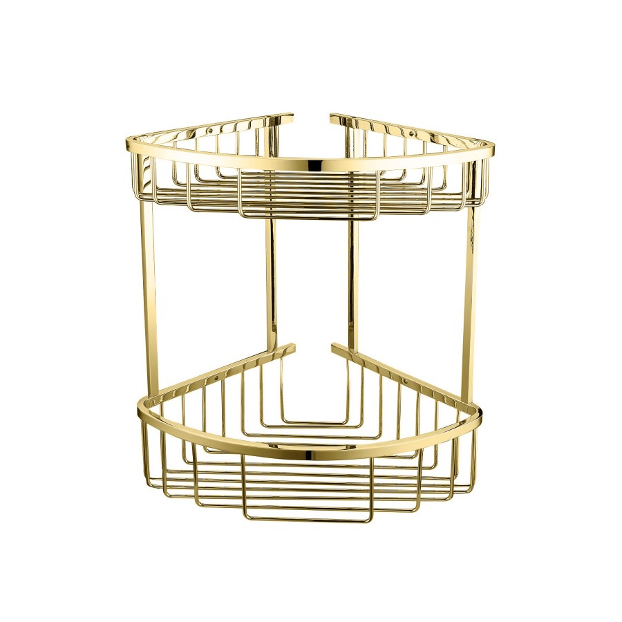 Brass 2 Tier Corner Shower Caddy- Arissa 