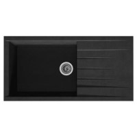 ONLY OPENED - RockLite Bredon Single Bowl Inset Black Composite Kitchen Sink with Reversible Drainer