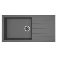 ONLY OPENED - RockLite Bredon Single Bowl Inset Grey Composite Kitchen Sink with Reversible Drainer