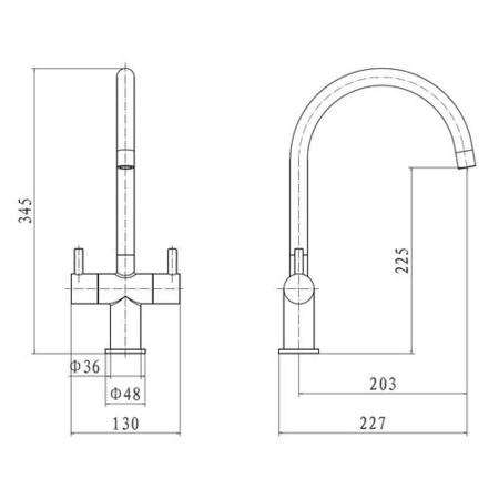 Reginox Double Lever Kitchen Mixer Tap - Chrome