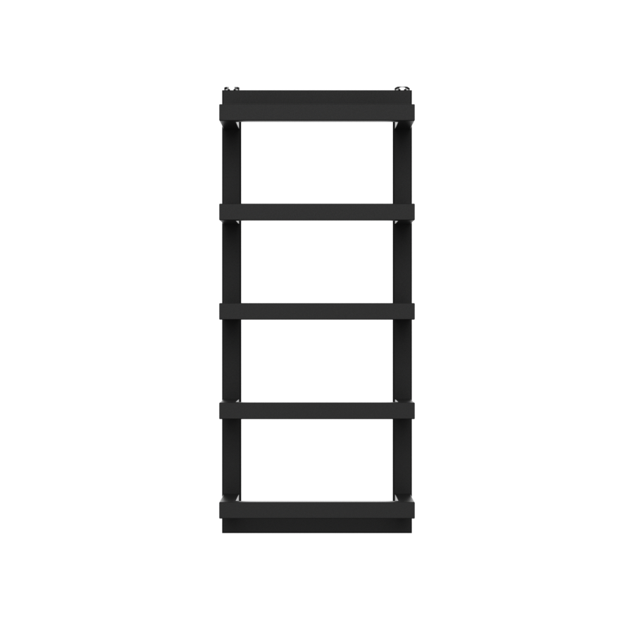 Black Vertical Heated Towel Shelf Radiator 700 x 300mm - Cairo
