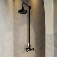 Matt Black Traditional Thermostatic Mixer Shower Set - Camden