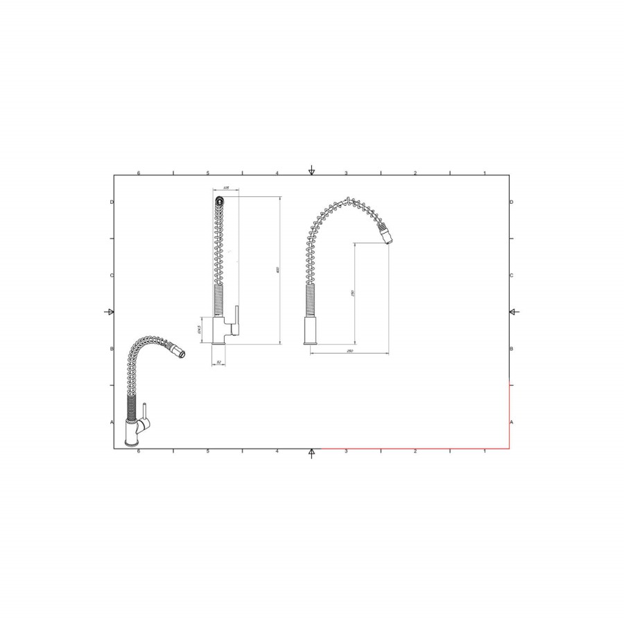 Reginox Chrome Single Lever Flexible Kitchen Mixer Tap - Camaya