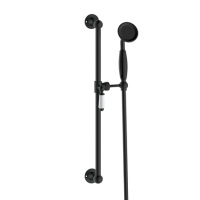 Black Traditional Round Adjustable Height Slide Rail Kit with Hand Shower - Cambridge Black Traditional Round Adjustable Height Slide Rail Kit with Hand Shower - Cambridge
