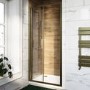 ALMOST PERFECT - 800mm Brushed Brass Sliding Shower Door 6mm Glass - Carina