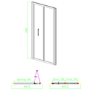 900x800mm Brushed Brass 6mm Glass Rectangular Bi-Fold Shower Enclosure - Carina