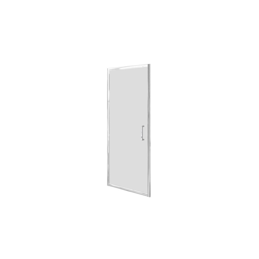 ONLY OPENED - 800mm Chrome Hinged Shower Door 6mm Glass - Carina