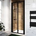 A1/CARMBBI800 GRADE A1 - 800mm Black Bi-Fold Shower Door 6mm Glass - Carina