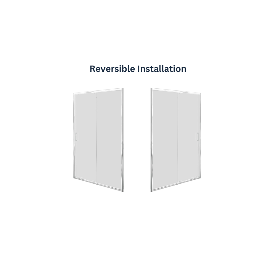 1100mm Chrome Sliding Door Shower Enclosure 6mm Glass - Carina