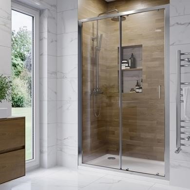 Chrome Sliding Door Shower Enclosure 6mm Glass - Carina