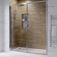 Chrome 6mm Glass Sliding Shower Door 1650-1690mm - Carina Chrome 6mm Glass Sliding Shower Door 1650-1690mm - Carina