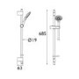 Bristan Casino Shower Kit with Large 3 Function Push Button Handset and Silver Hose