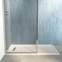 1500x800mm Rectangular Low-Profile Shower Tray 25mm with Linear Waste - White Stone Resin - Cascade