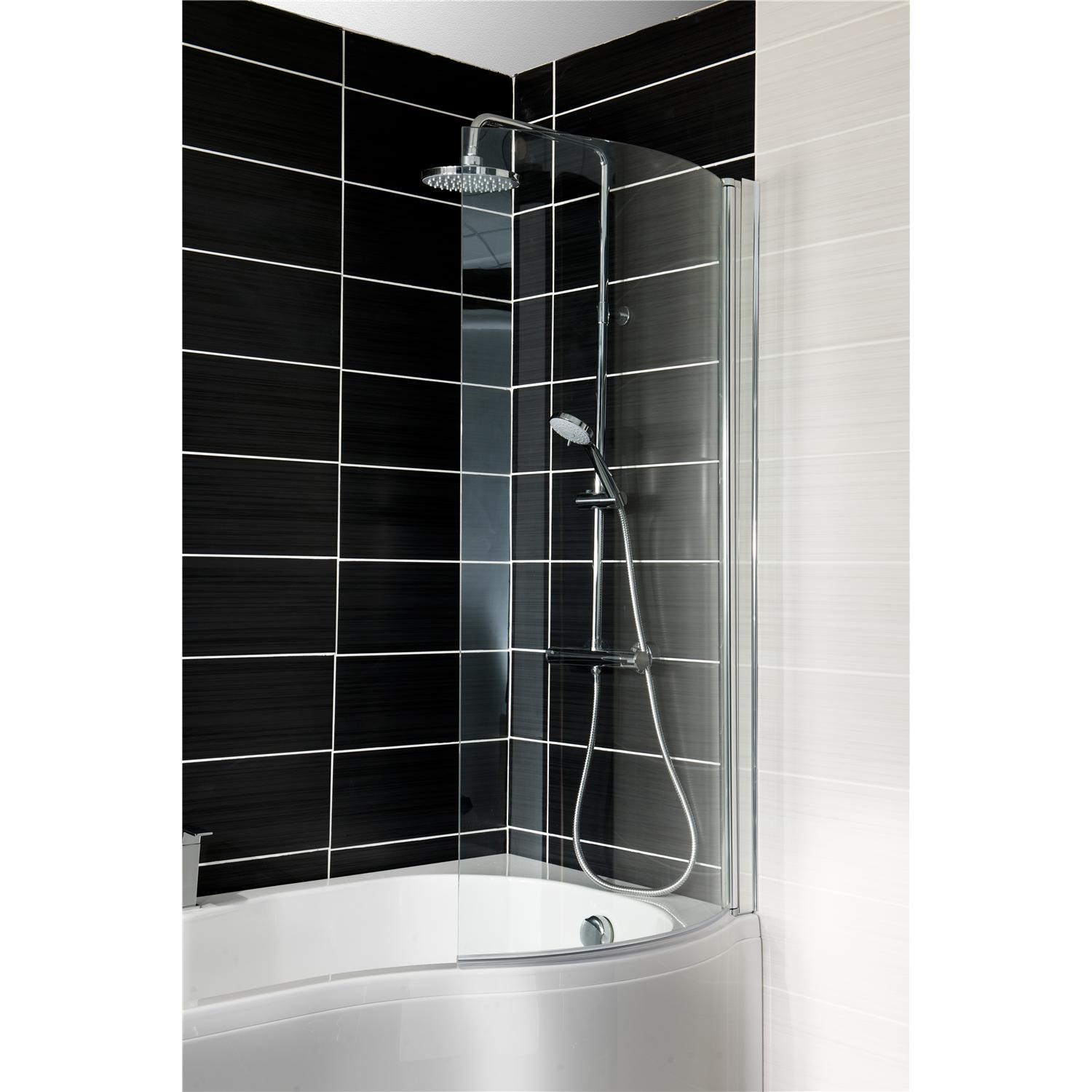 Curved Shower Bath Screen H1400mm x W695mm Better Bathrooms