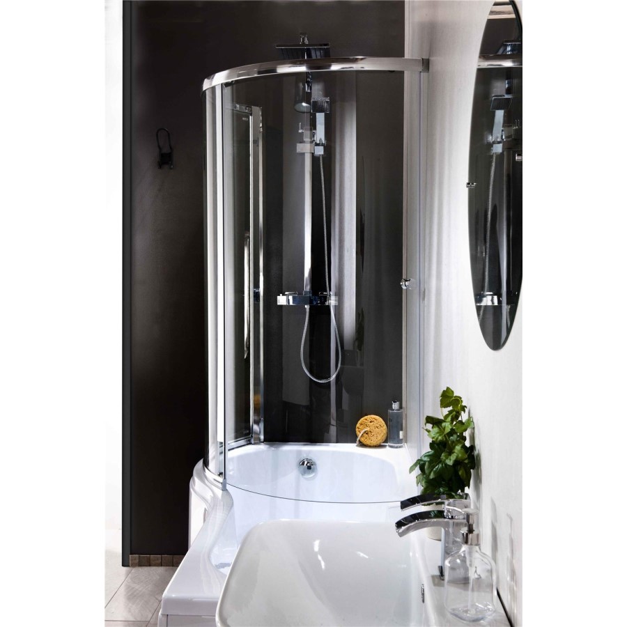 Curved Bath Shower Screen- Left Hand Orbital
