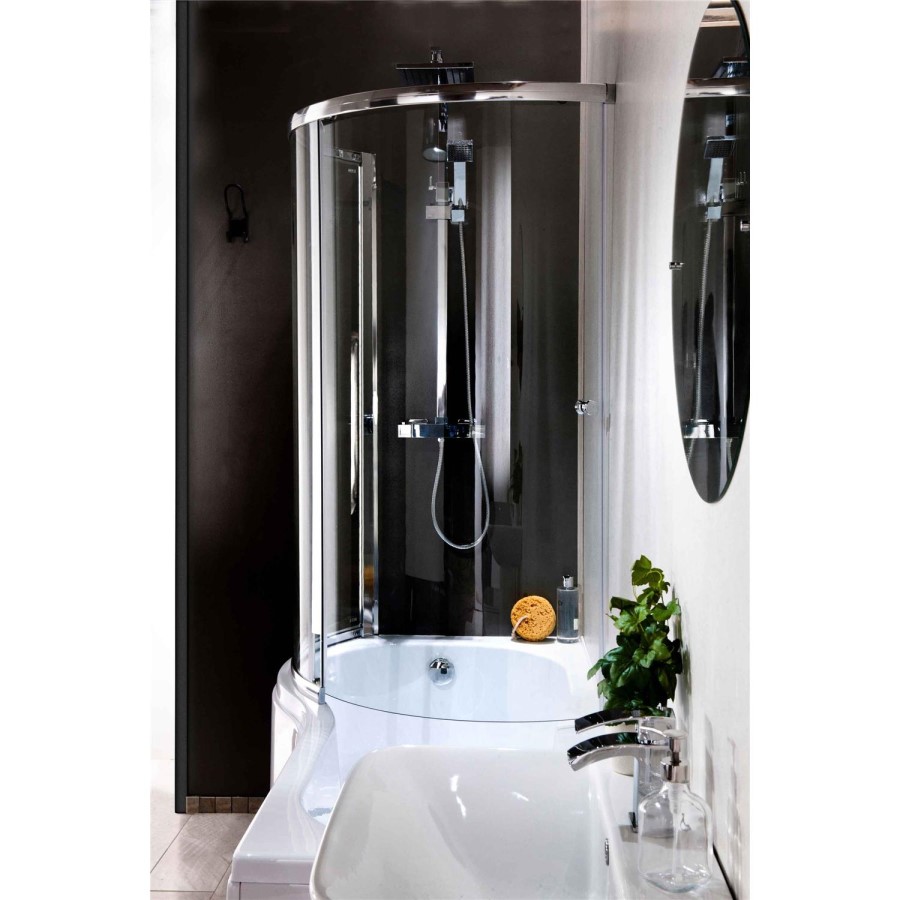 Curved Bath Shower Screen- Left Hand Orbital