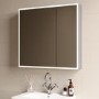 Double Door Chrome Bathroom Miror Cabinet with Lights & Shaver Socket 750 x 700mm - Celeste