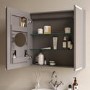 Double Door Chrome Bathroom Miror Cabinet with Lights & Shaver Socket 750 x 700mm - Celeste