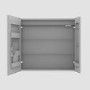 Double Door Chrome Bathroom Miror Cabinet with Lights & Shaver Socket 750 x 700mm - Celeste