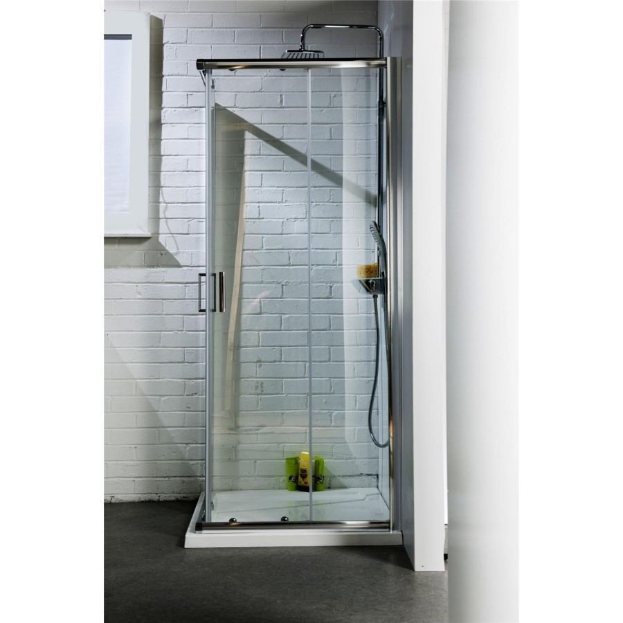 Corner Entry Sliding Shower Enclosure 800mm - 6mm Glass - Claritas Range