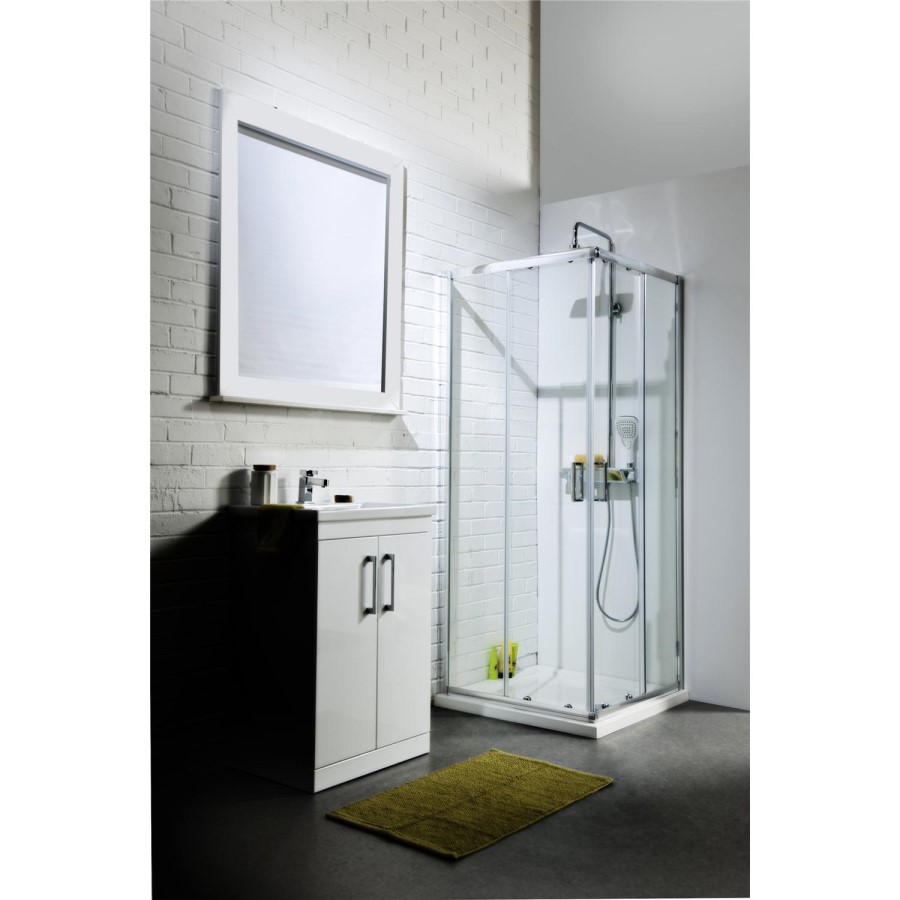 Corner Entry Sliding Shower Enclosure 800mm - 6mm Glass - Claritas Range