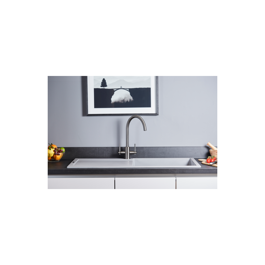 Single Bowl Inset Grey Granite Kitchen Sink 1000mm - Essence