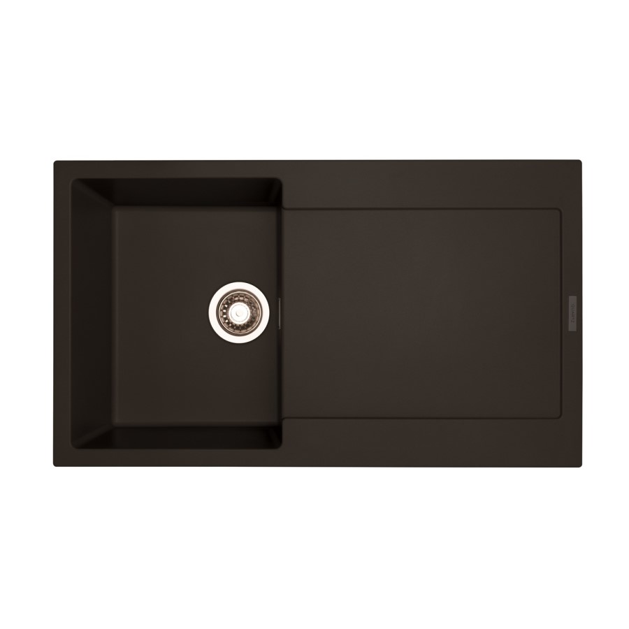 1 Bowl Inset Black Granite Kitchen Sink with Reversible Drainer - Essence Amelia