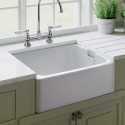 CFBL595WH Rangemaster Single Bowl Undermount Belfast White Ceramic Kitchen Sink