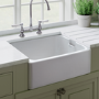 Rangemaster Single Bowl Undermount Belfast White Ceramic Kitchen Sink
