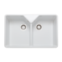Rangemaster Double Bowl Undermount Belfast White Ceramic Kitchen Sink