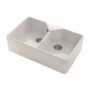 Rangemaster Double Bowl Undermount Belfast White Ceramic Kitchen Sink