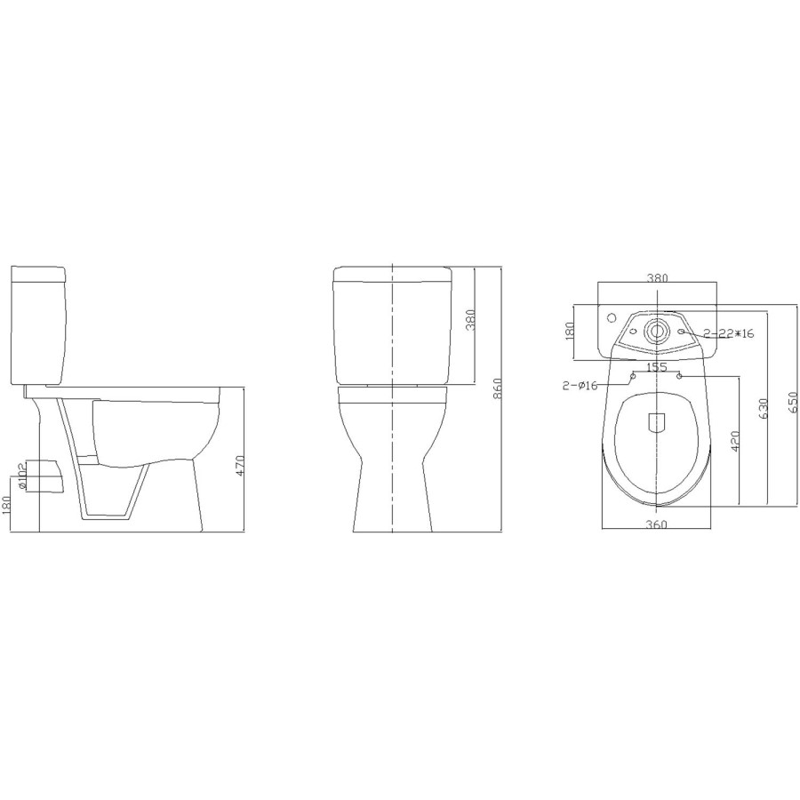 Comfort Height Close Coupled Toilet with Soft Close Seat