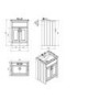 Grey Traditional Bathroom Free Standing Vanity Unit & Basin - W615mm