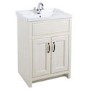 White Traditional Bathroom Free Standing Vanity Unit & Basin - W615mm