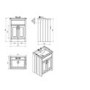 White Traditional Bathroom Free Standing Vanity Unit & Basin - W615mm