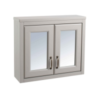 Grey Traditional Bathroom Mirror Cabinet - W700mm Grey Traditional Bathroom Mirror Cabinet - W700mm